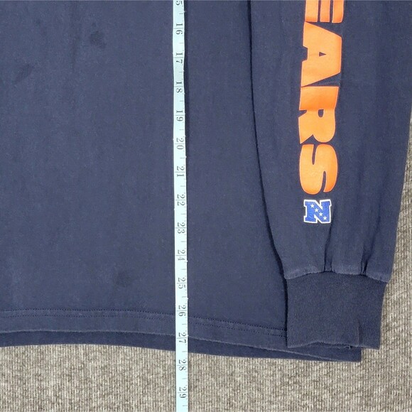 Chicago Bears T-Shirt Mens L Blue Orange Long Sleeve NFL Football Crewneck Tee - Picture 4 of 10